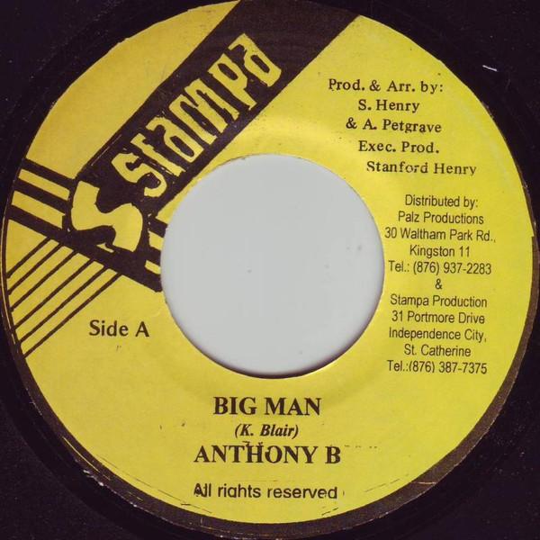 

7inch Record ANTHONY B - Big Man NONE Stampa Jamaica Reggae, Ska & Dub Used