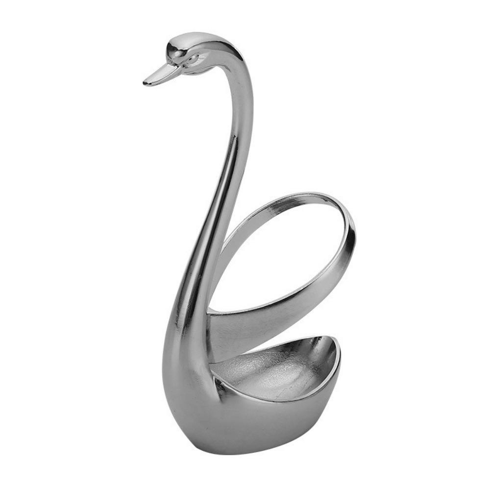 

Zinc Zinc Zinc Alloy Swan Shape Cutlery Holder Anti-Rust Swan Tableware Holder Kitchen срібний