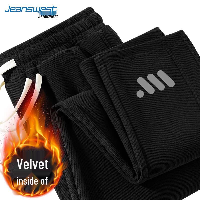 

JEANSWEST Men s Plush Thickened Corduroy Straight-Leg Pants XL