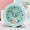 Children Cute Cartoon Animal Round Alarm Clock Portable Bedside Ultra-quiet Sweeping Soft Warm-light Night Lamp Small Table Clock
