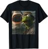 Funny Smoking Frog Meme Vintage Shark Attack Parody Unisex T-Shirt