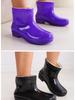 Women's Fleece-Lined Waterproof Rubber Rain Boots with Thick Non-Slip Sole