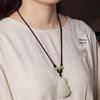 Adjustable Hetian Jade Pendant Lanyard for Men & Women - Red, Black, Brown Necklace Cord