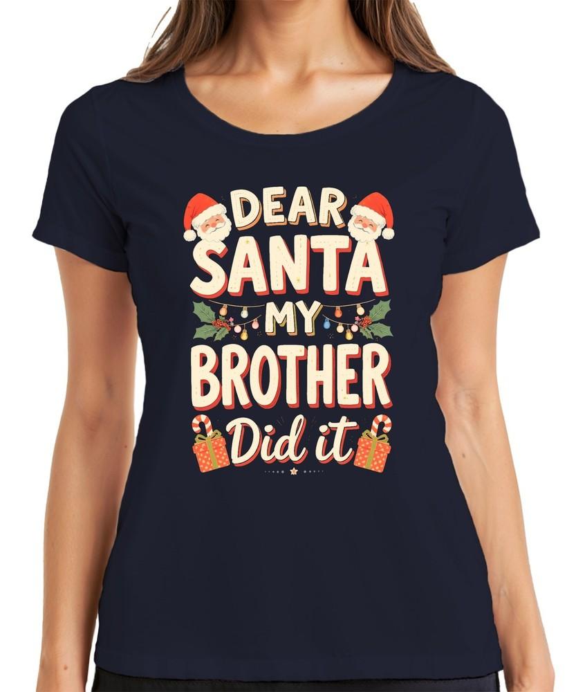 Dear Santa My Brother Christmas Gift Funny Xmas Humour Unisexs TShirt S