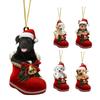 Cute Puppy Christmas Tree Hanging Ornaments Dog Shaped Stocking Pendants Christmas Decorations For Home Xmas Gifts New Year 2025