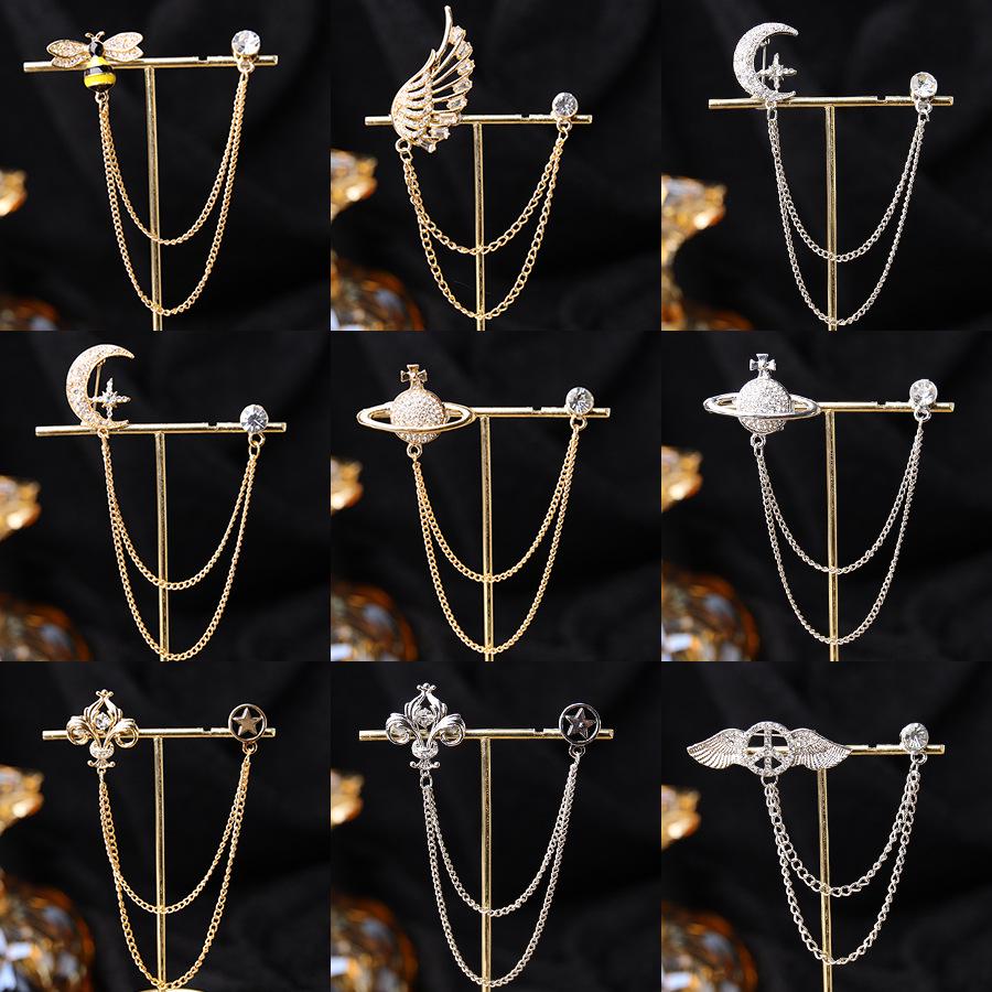 Baroque Rhinestone Pearl Corsage Necklace Brooch - Retro British Court Suit Accessory