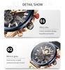 Curren 8380 Men's Waterproof Multifunctional Quartz Sports Watch with Leather Strap and Calendar