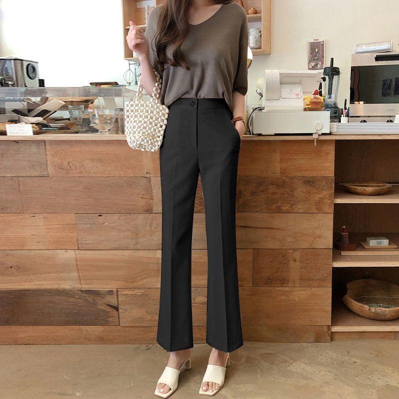 Women s High-Waisted Micro-Flare Trousers - Spring/Summer 2026 Fashion XL (115-125 jin)