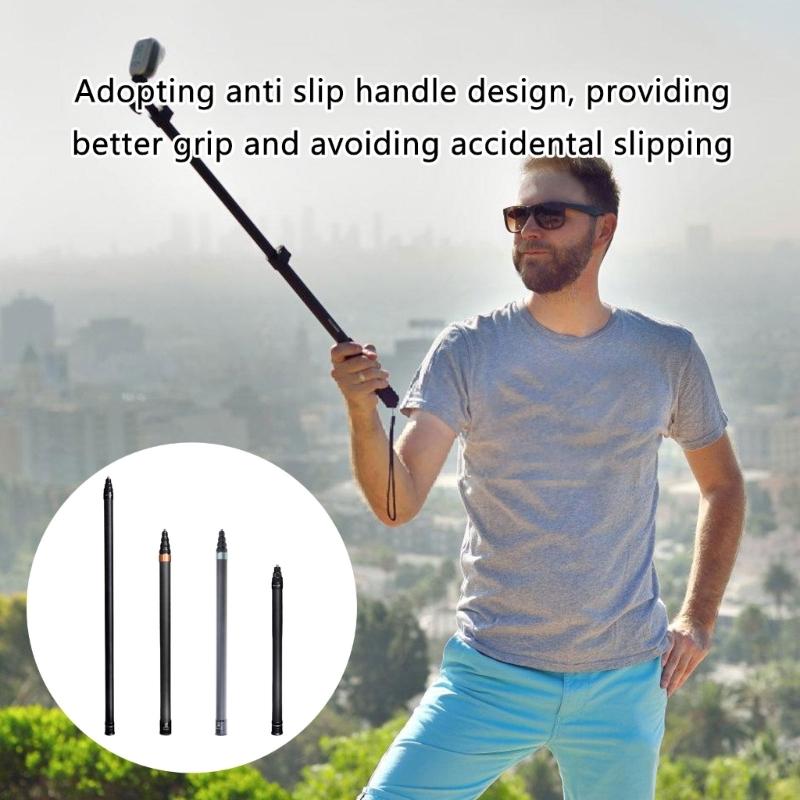 Invisible Selfie Stick for Outdoor Sport Camera Carbon Fiber Extendable Action Camera Selfie Rod Invisible Selfie Stick