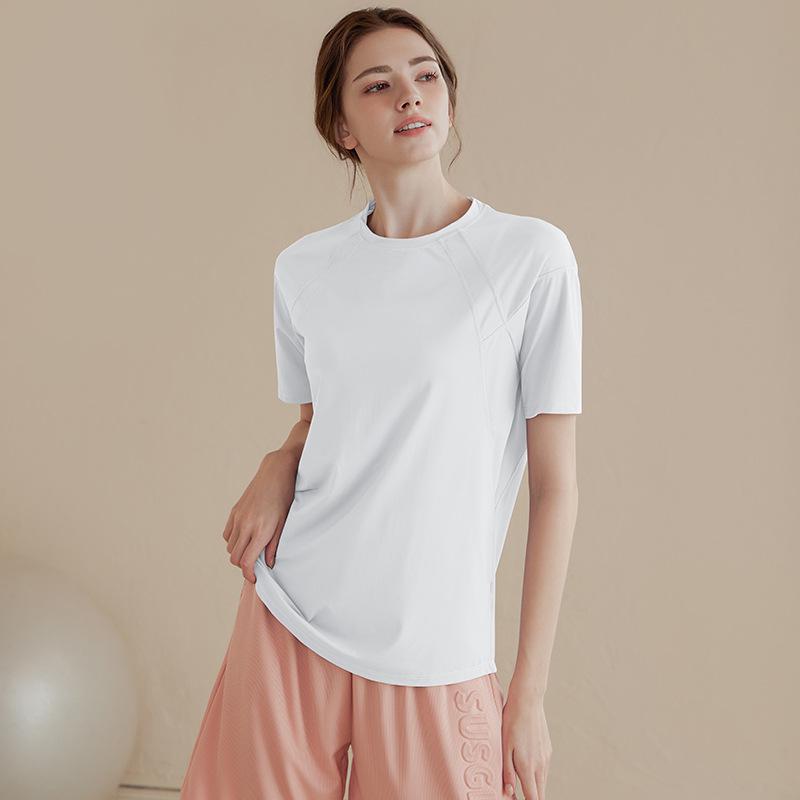 

Женская дышащая футболка для йоги свободного кроя с приспущенным плечом Large