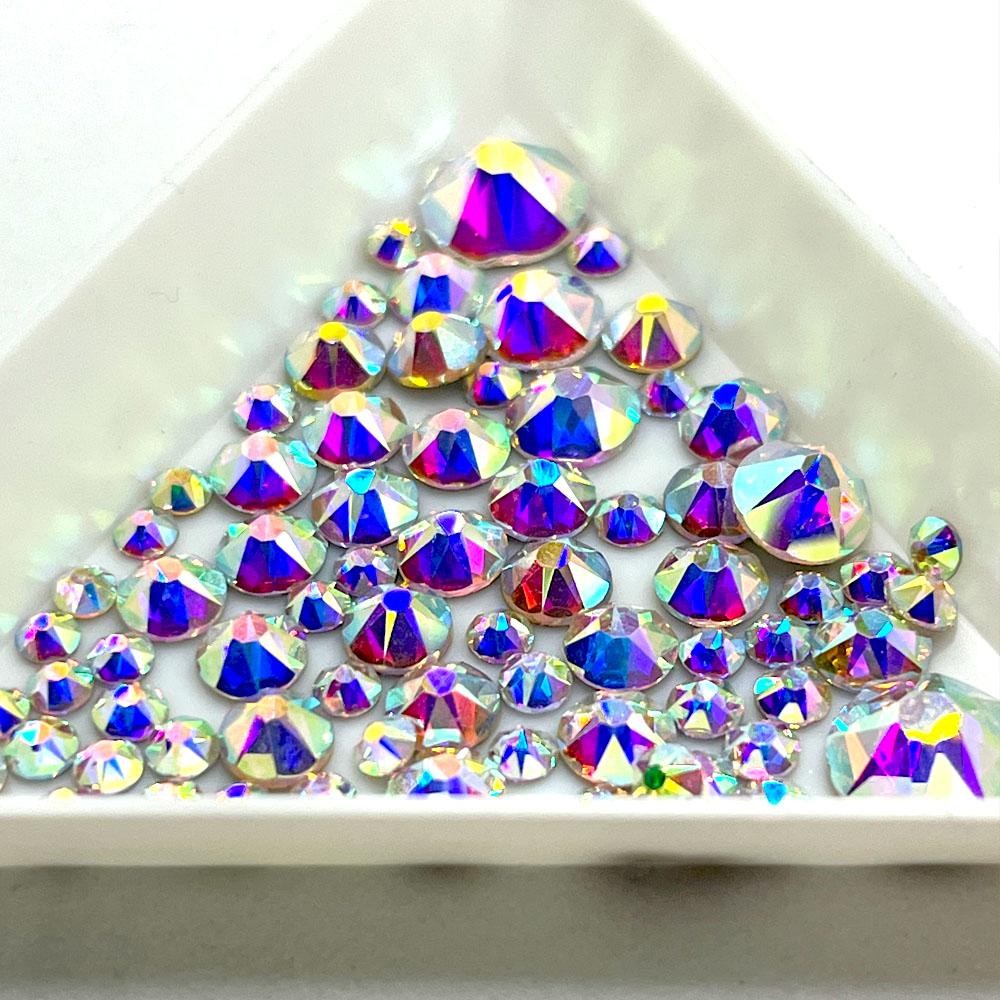 Austrian 2088 Crystal 10 Gross Packing 16 Facets Flat Back Non Hot Fix Crystal AB Rhinestones for Dress and Nail Arts