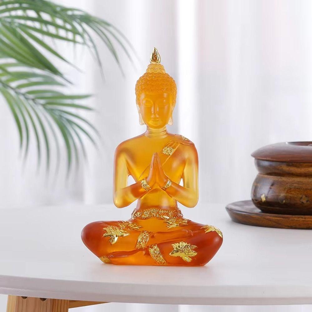 Imitation Sitzende Buddha Statue Transparentes Mini Buddha Ornament Heimdekoration