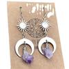 Natural Quartz Crystal Pendant Earrings With Geometric Design For Fashion Ol Style