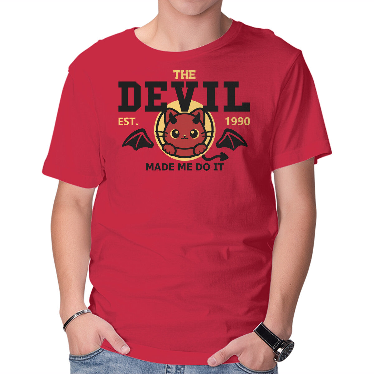 Unisex Crew Neck T-Shirt Made Me Do It Graphic Short Sleeve Casual Tee XL