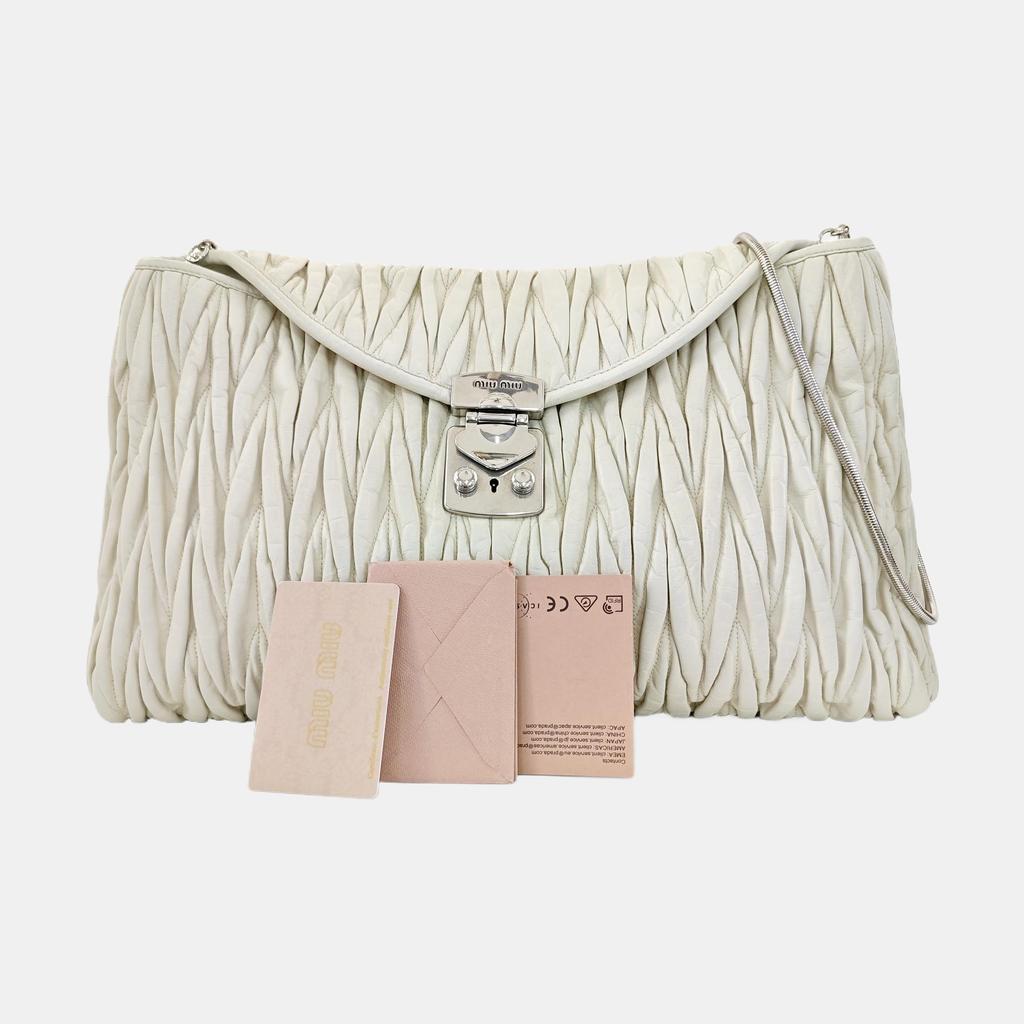 [Pre-Owned] Matelassé Fashion Chain Small Calfskin Handheld Shoulder Crossbody Bag - Good #1TTVBQZ