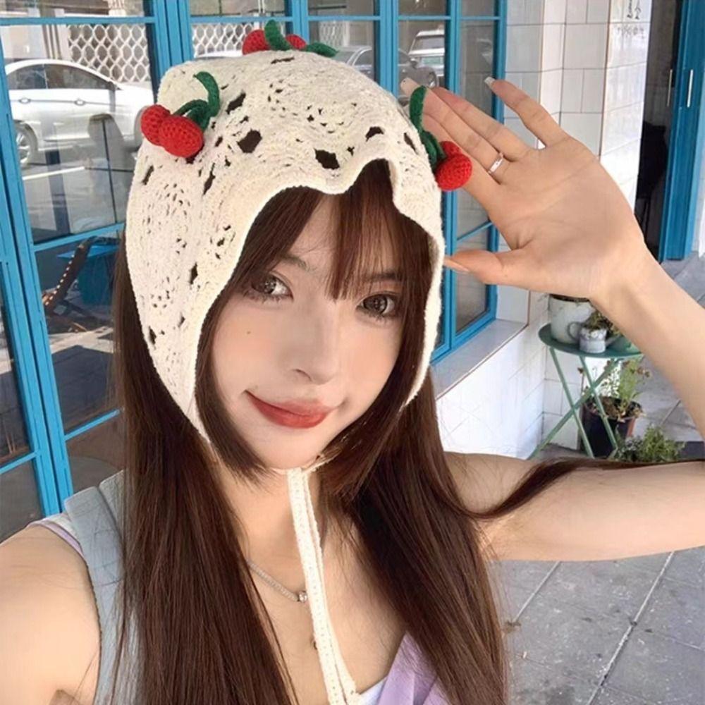 Sweet Floral Knitted Headband Flower Crochet Bandana Elegant Ethnic Style Turban  Children