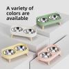 Cat Bowl, Ceramic Double Bowl, Anti-tipping Pet Bowl, Water and Food Integrated Stainless Steel Dog Bowl, Neck Guard Bowl