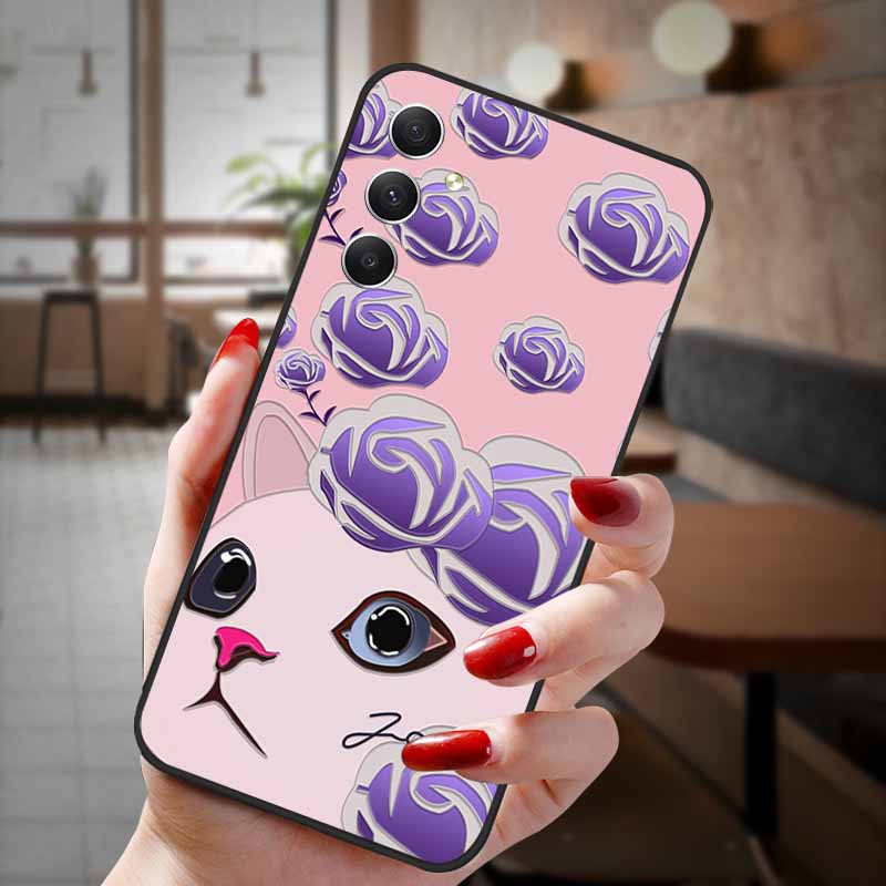 For Samsung Galaxy A55 5G Case 3D Emboss Floral Relief Silicon TPU Soft Phone Cover for Galaxy A15 A25 5G Bumper Funda A 55 A35
