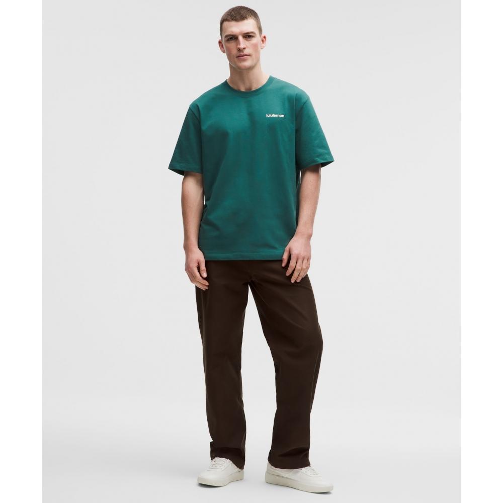 Lululemon HeavyweighT CoTTon Jersey T shirT  Wordmark Deep Marina