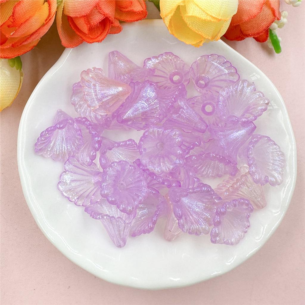 Hanmade Morning Glory Loose Beads Necklace 200PCS Jewelry Making Bracelets DIY Jewelry Accessories 9Colors 14.3*10mm Acrylic Earrings