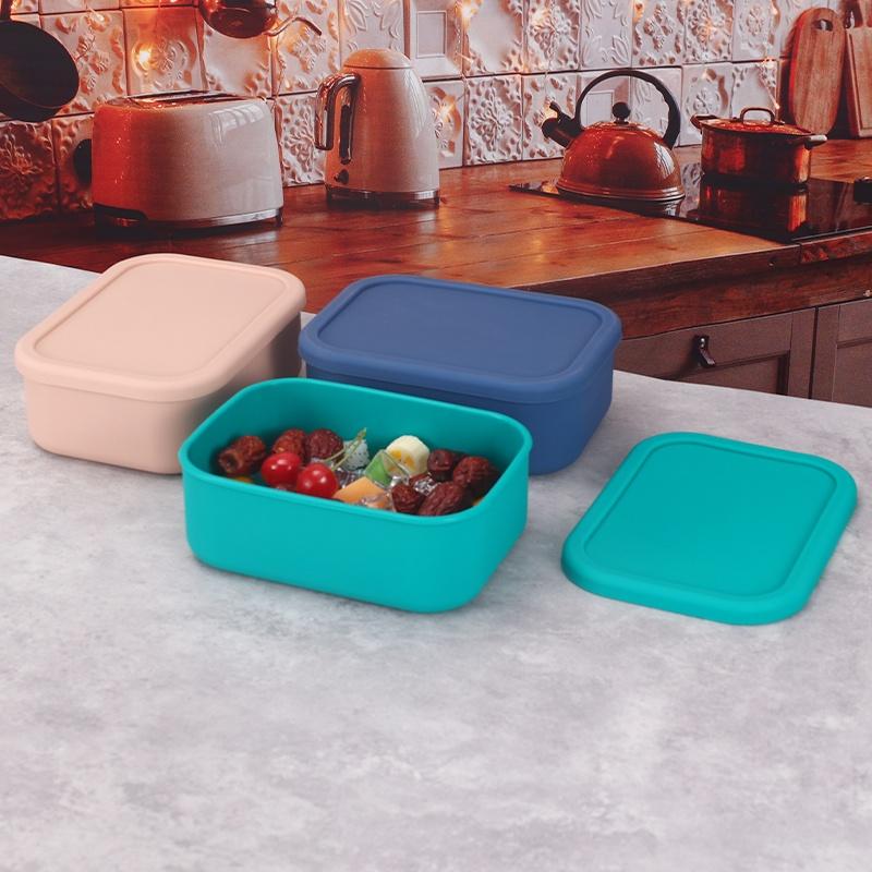 Silicone Bento Boxes Lunch Container, YONGHAO Leak-Proof Lunch Container, BPA-Free, Dishwasher Safe