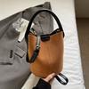 Frosted bucket bag women's 2025 autumn new fashion commuter handbag retro suede shoulder messenger bag