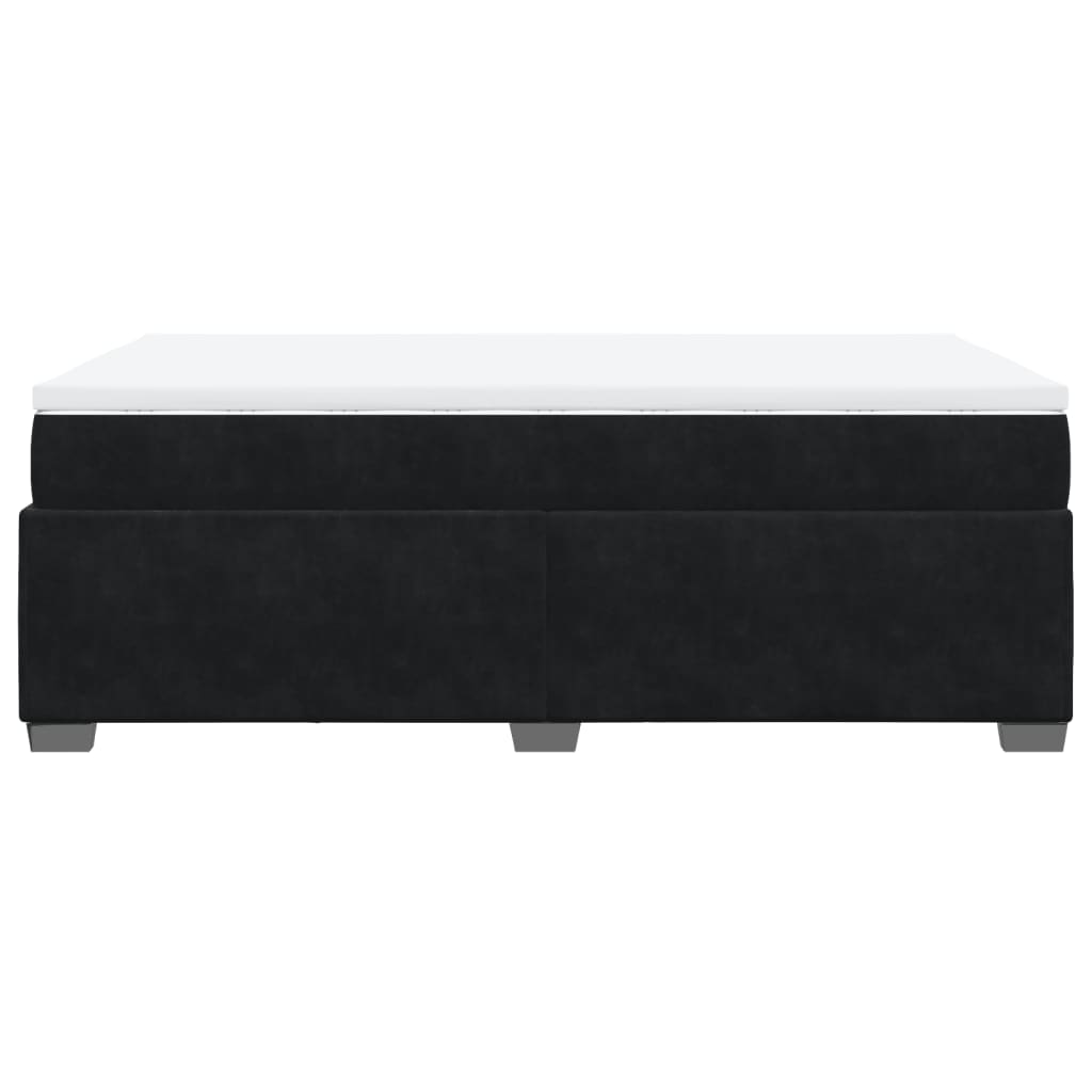 Box Spring Bed with Mattress Black 120 x 200 cm Velvet