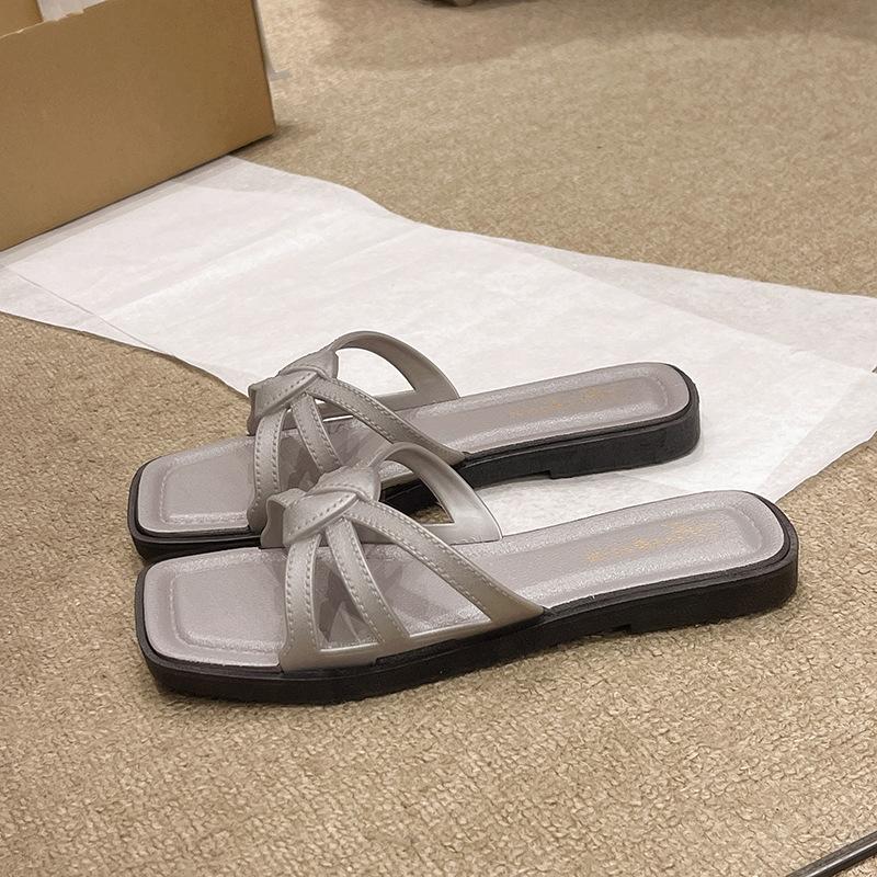 Lady style wear flat-bottomed women's slippers summer style casual versatile beach soft bottom non-slip show feet thin women's slippers