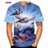 Summer Tshirts Cute Sea Turtle 3d Print Men/women T-shirt Underwater World Turtle Casual Short-sleeved Size 6xl