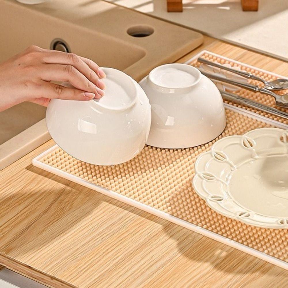Foldable Coffee Drain Mats Soft Rubber Heat Insulation Pad Durable Kitchen Drain Mat for Home