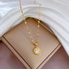Collana in Oro Vero Zircone Romano Raffinato a Forno Catena per Clavicola Femminile Con Gioielli
