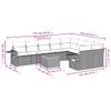 10-teiliges Gartensofa-Set mit Kissen Schwarzes Poly-Rattan