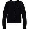 Polo Cotton Crew Neck Cardigan Sweater Women Sweater Black 211971871-005