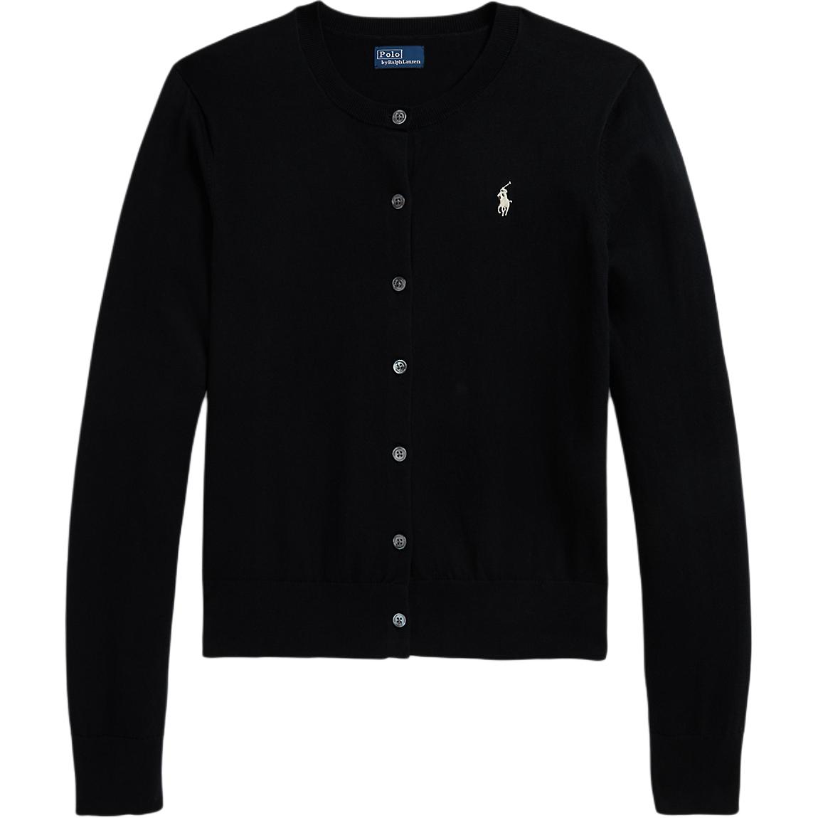 

Polo Ralph Lauren Хлопковый кардиган с круглым вырезом Женский свитер Черный 211971871-005