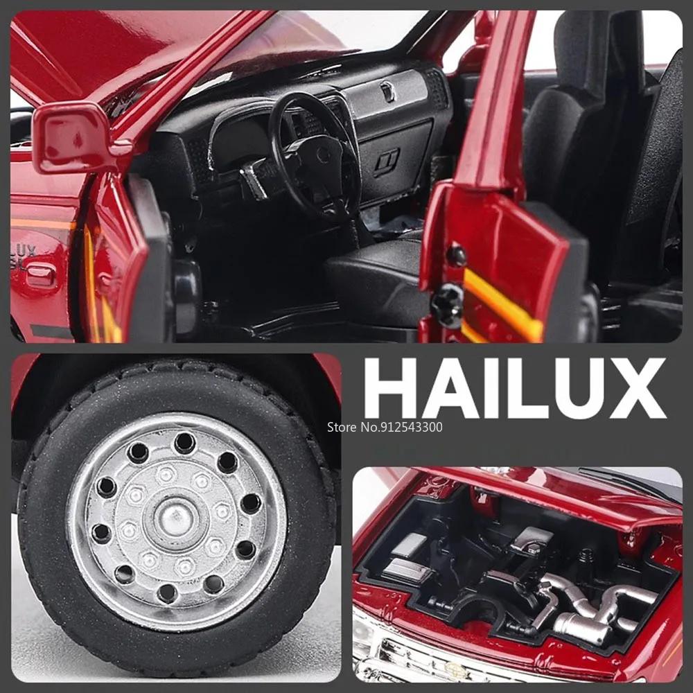 1:32 HILUX RAM MAMMOTH Model Car Toy Alloy Diecast Sound Light Pull Back Shock Absorption Off-road Pickup Vehicle Boys Gifts