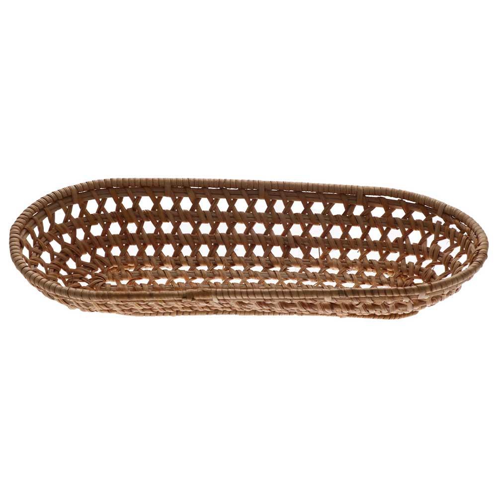 S/L Fruit Food Breakfast Hand-Woven Bread Storage Basket Rattan Tray Storage Tray Wicker Basket