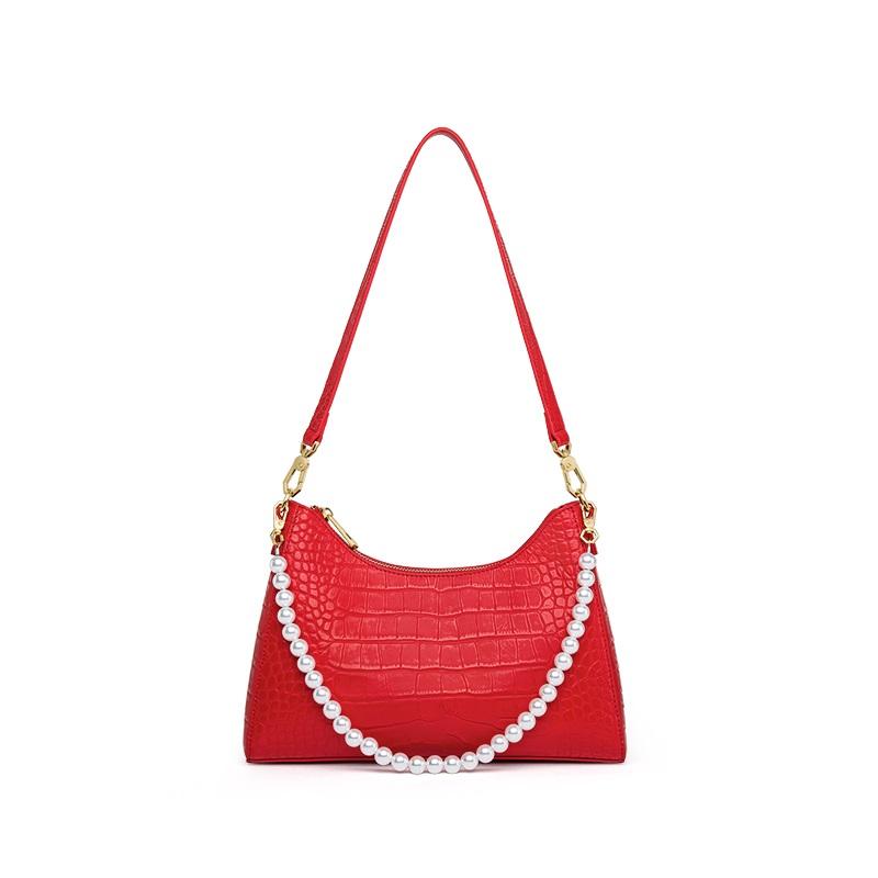 

Полная сумка через плечо из натуральной кожи Красные сумки-мессенджеры Жемчуг Нежные женские сумки Свадебные сумки Цвета