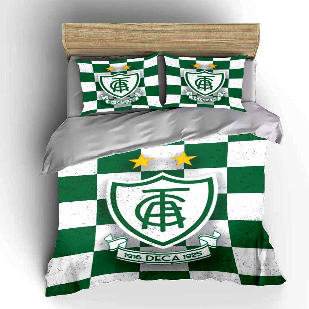 Green Checkered Shield Design Bedding Duvet Cover Set Duvet Cover Pillowcases (1 * Duvet Cover 2 * Pillowcases, Without Duvet Insert)