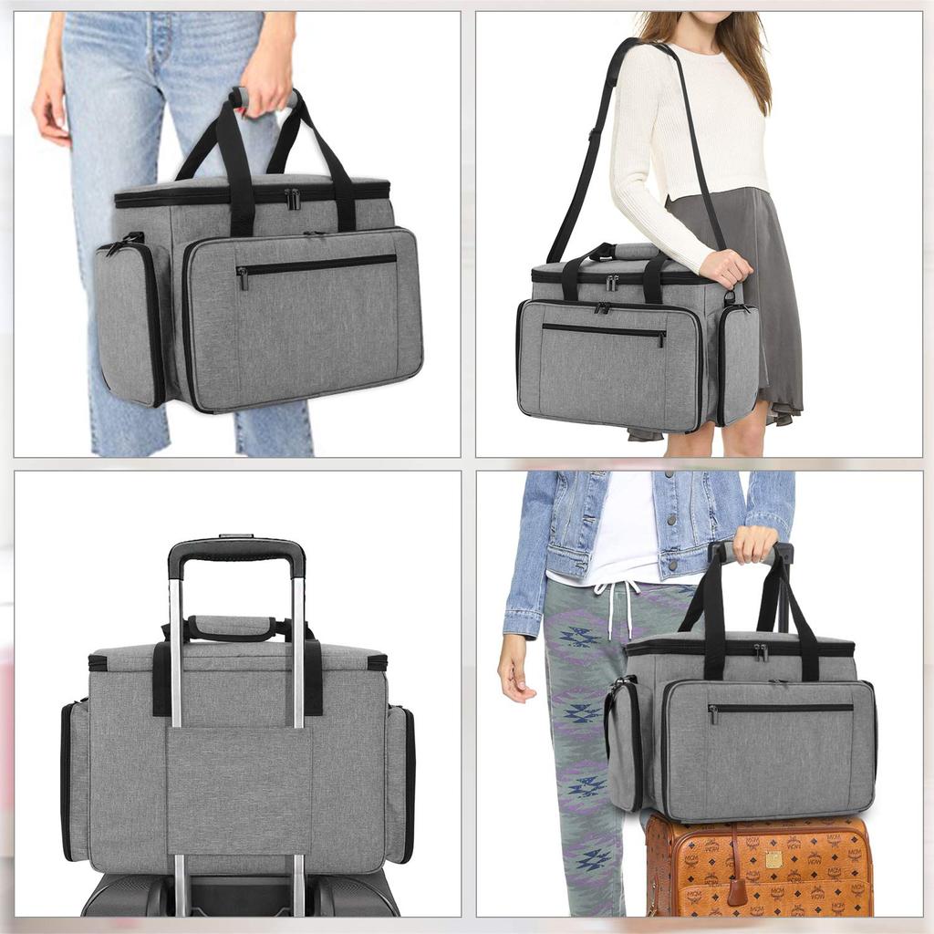 Luxja Sewing Machine Case with Hardboard To Store Sewing Tools Cushioned (Gray)