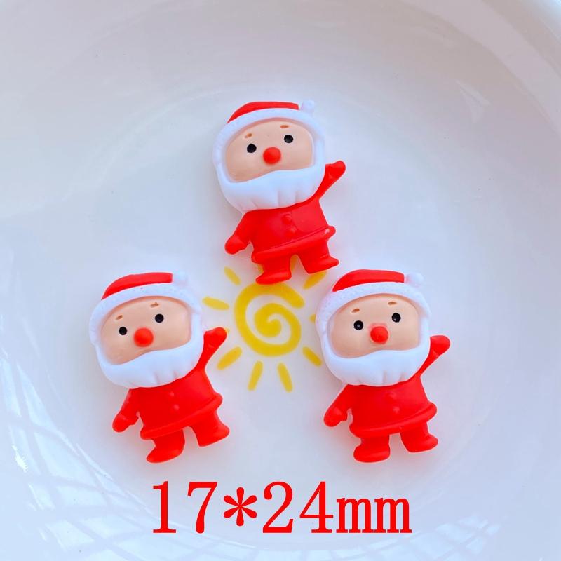 12 Stück Neue Süße Cartoon-Weihnachtsserie Flache Rückseite Harz-Cabochons Scrapbooking DIY Schmuck Handwerk Dekoration Zubehör