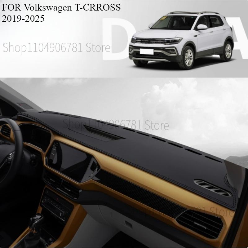 FOR Volkswagen T-CRROSS -2025 Car Dash Mat Dashmat Dashboard Mat Cover Sun Shade Dash Board Cover Carpet Accessories
