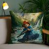 Cute P-Paddington Bear Cushion Cover Plush Fabric Soft Double-Sided Printed Invisible Zipper Sofa Pillow Case Home Decor