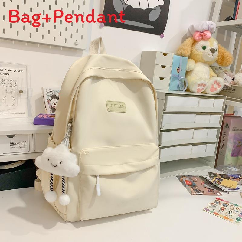 Minimalist Asian Style School Backpack With Nylon For Girls And Teens