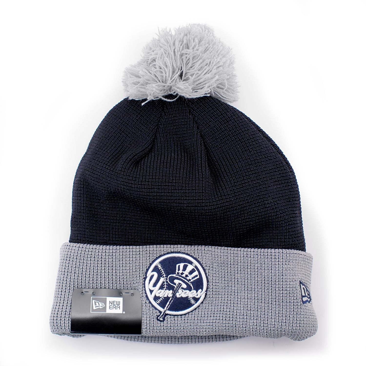 

New Era New York Yankees 2025 MLB Тренировочная Дорожная Вязаная Шапка Бини Темно-синий-Серый [Б/У]