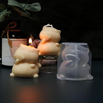 Cute Cat Silicone Candle Mold 3D Animal Aromatherapy Handmade Soap Chocolate Resin Epoxy Ice Cube Mould Wedding Decor Souvenirs