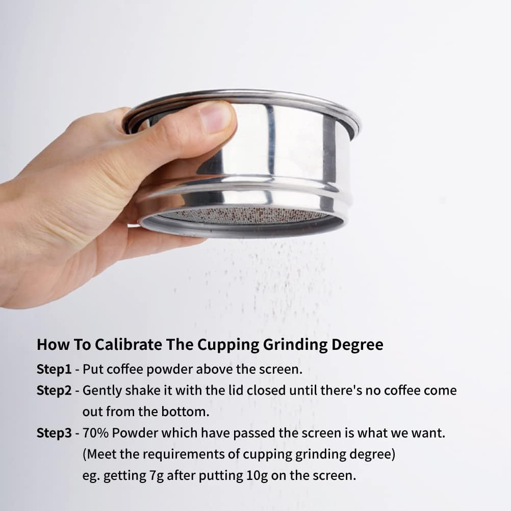 watchget Coffee Sieve, Stainless Steel Coffee Powder Sifter, Calibration Sieve, Coffee Bean Grinding Test Sieve with Lid, 20 Mesh