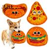 Bite Resistant Dog Training Toys Crinkle Chew Toy, Food Shape Interactive Hamburger Pizza Hot Funny Toy Design, Fabric Teething for Small