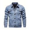 Autumn Men Solid Denim Jackets Fashion Motorcycle Vintage Jeans Jackets Hommes Slim Fit Cotton Casual Black Blue Coats