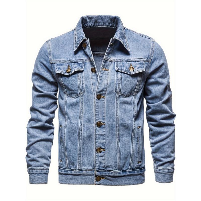 Autumn Men Solid Denim Jackets Fashion Motorcycle Vintage Jeans Jackets Hommes Slim Fit Cotton Casual Black Blue Coats