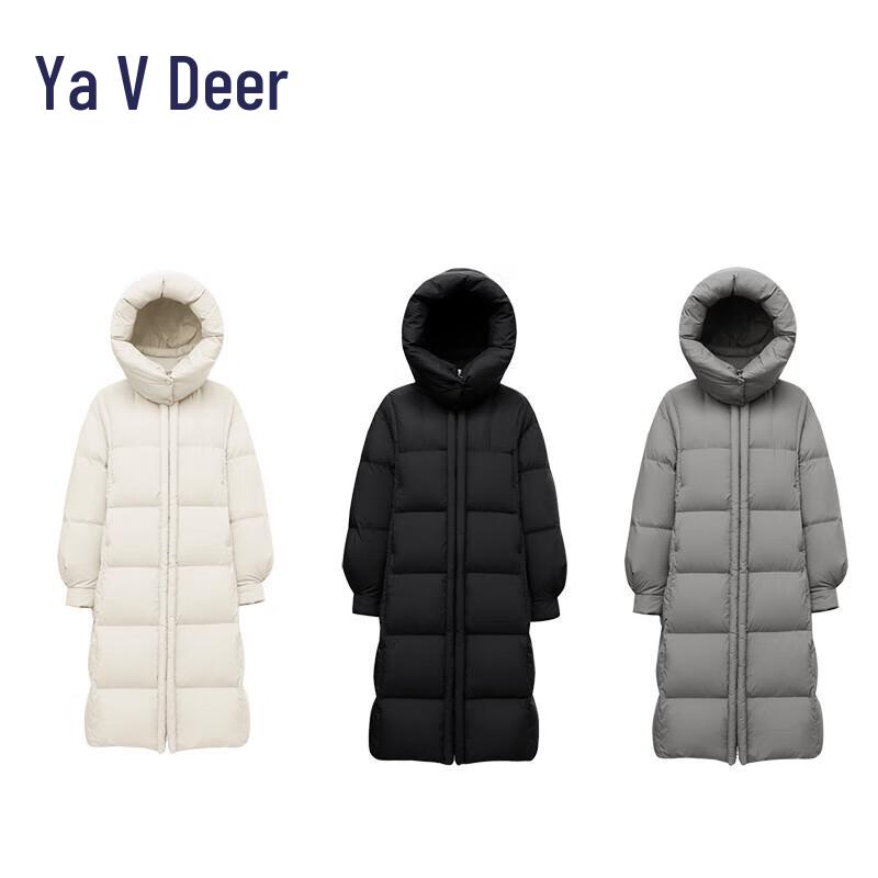 Yalu Women's Solid Hooded Long Down Jacket YYXFF5169